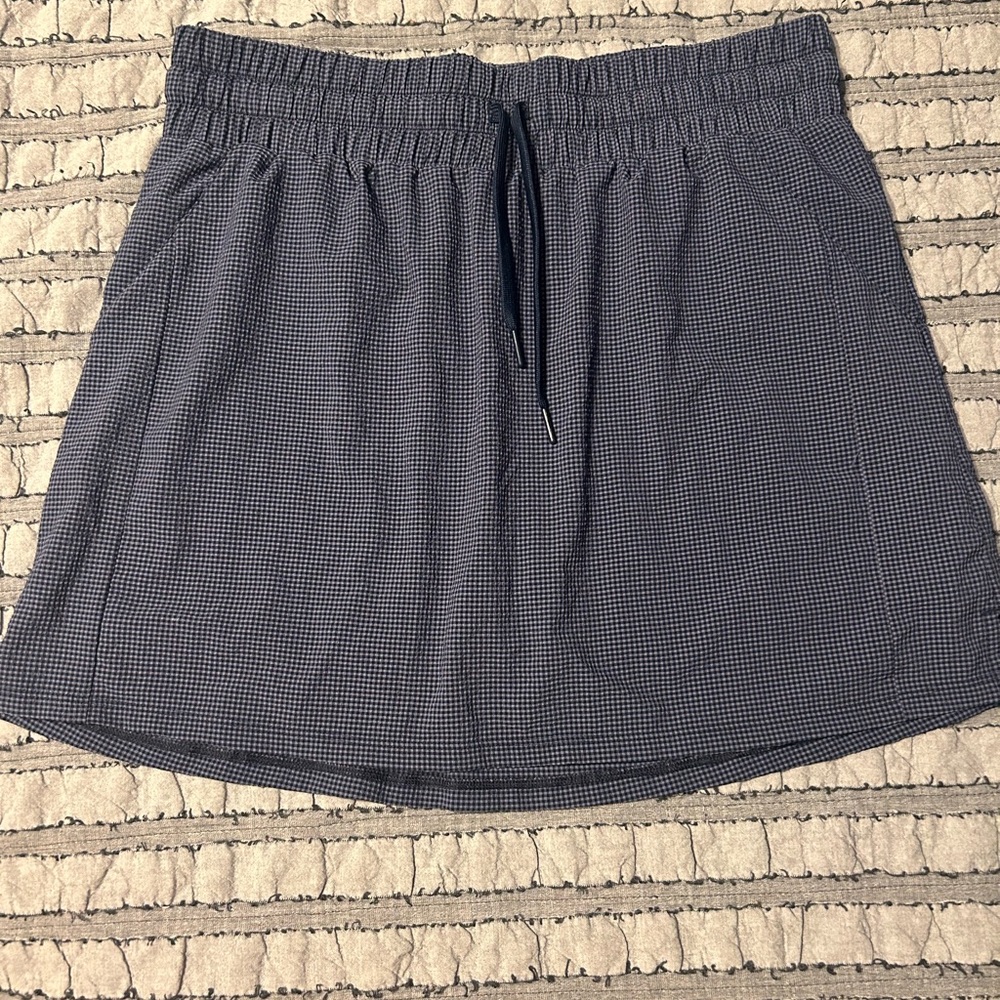 adidas navy and gray Checkered Skort